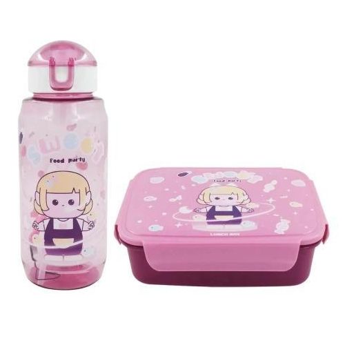 Generic Kit repas enfant 2 en 1 – Lunch Box + Gourde assortie - image 2