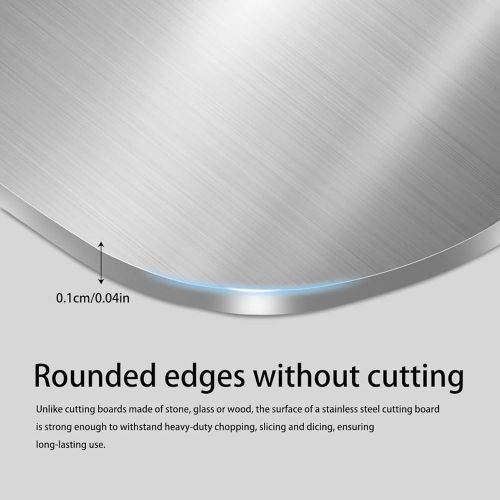 product_image_name-Generic-Planche à découper en titane - En acier inoxydable des deux côtés - Sans BPA - Pour la cuisine, la viande, le pain, les légumes, les fruits (29 x 20 cm)-2