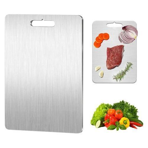 product_image_name-Generic-Planche à découper en titane - En acier inoxydable des deux côtés - Sans BPA - Pour la cuisine, la viande, le pain, les légumes, les fruits (29 x 20 cm)-3