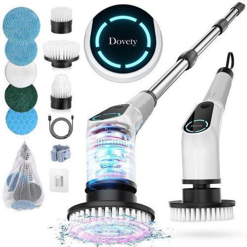 product_image_name-Generic-Brosse de nettoyage électrique, essoreuse portative, avec brosses interchangeables pour cuisine, salle de bain, carrelage, évier, sols et murs-1