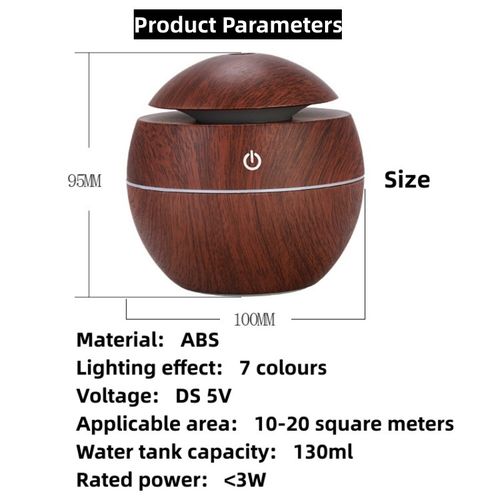 Generic Humidificateur d'aire USB 130 ml couleur bois Marron foncé à prix  pas cher