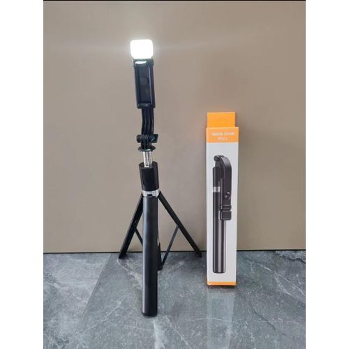 Generic Perche à Selfie Bluetooth R1S-L 1,7 m – Trépied Pliable avec Télécommande et Lumière LED - image 2