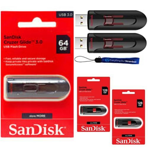 SanDisk COUPLE DE CLE USB SANDISK 128 / 64 Go ULTRA RAPIDE 3.0 - Prix pas  cher