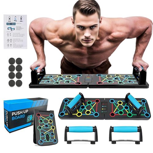 Generic  Planche de Pompes Multifonction Pliable  Appareil d’Entraînement avec Poignées Multicolores - image 2
