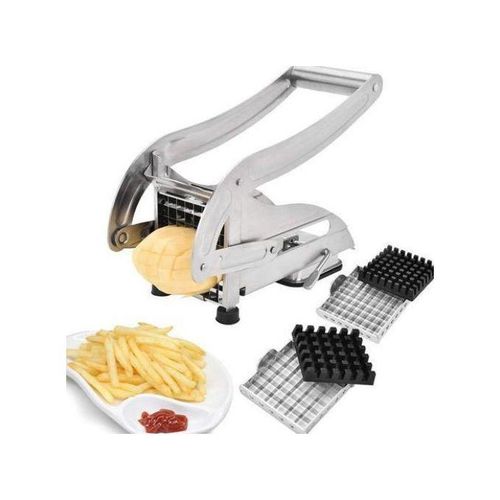 Generic Coupe-frites En Acier Inoxydable Avec 2 Lames De Rechange