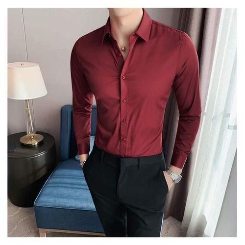 Chemise homme rouge bordeaux deals