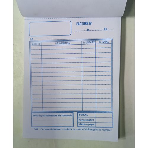 Generic Carnet De Facture 50 Feuille - Prix pas cher