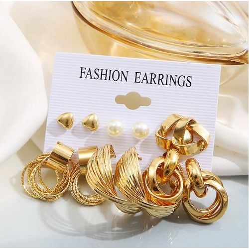 product_image_name-Fashion-Boucle d’oreille à la mode et minimaliste six pièces set - or-3