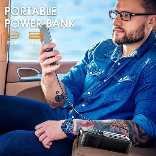 product_image_name-Generic-Démarreur de voiture portable, chargeur de batterie et compresseur d'air avec batterie externe, lampe de secours et boussole.-4