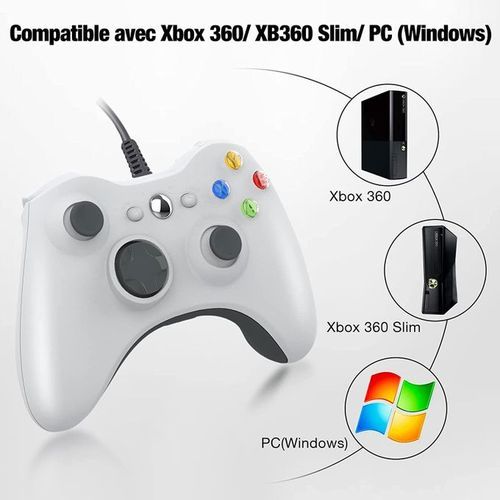 Generic Manette Filaire Xbox 360 Avec Double Vibration Pour PC Xbox - Prix  pas cher