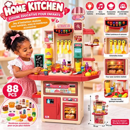 Generic Grand kit cuisine 88 pièces avec accessoires pour enfant - image 5