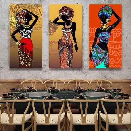 product_image_name-Generic-Trois toiles murales représentant des femmes africaines, affiches décoratives illustrant des figures d'art tribal ethnique.-1
