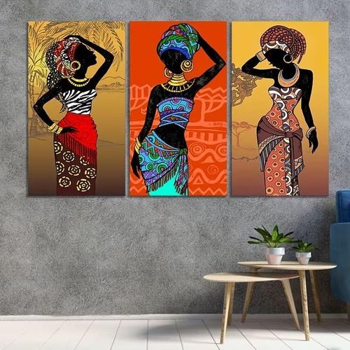 product_image_name-Generic-Trois toiles murales représentant des femmes africaines, affiches décoratives illustrant des figures d'art tribal ethnique.-6