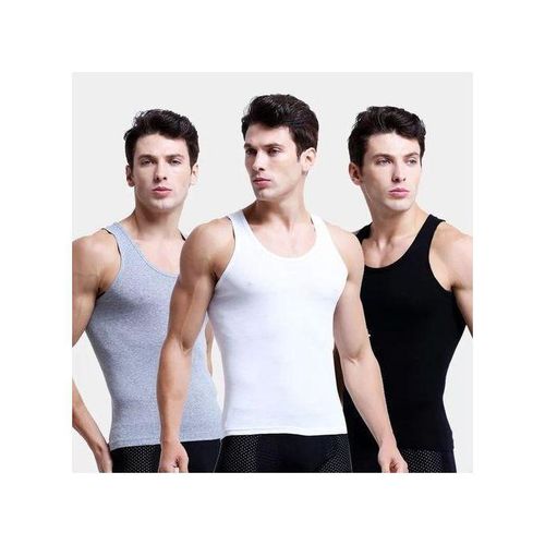 product_image_name-Mode-Lot De 3 Débardeurs Homme - Noir/Blanc/Gris-1