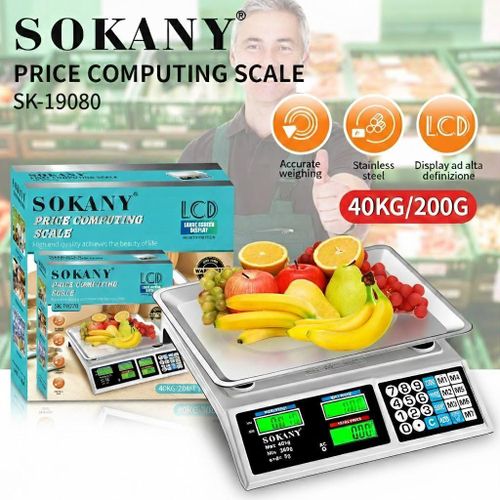 product_image_name-Sokany-Balance de Calcul de Prix Professionnelle - 40kg / 5g - Double Écran LCD-1