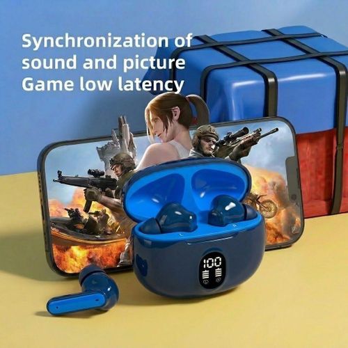 WinWolf Wireless Bluetooth 5.3 Gaming Earphones LED Power Display Touch Control Earbuds-895B Blue - image 4