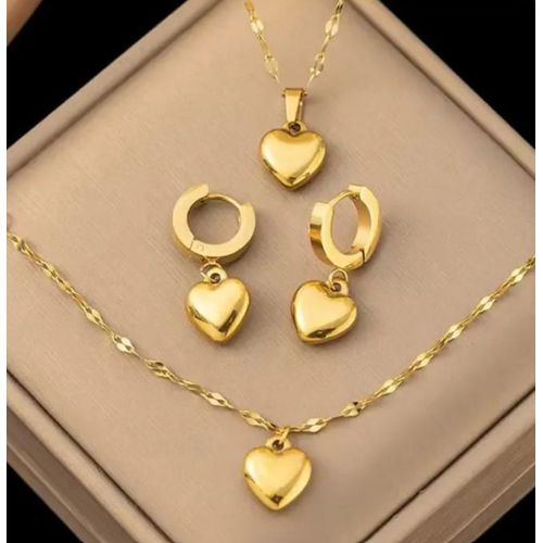 In Collier et Boucles d'oreilles  en or plaqué 18 Carats