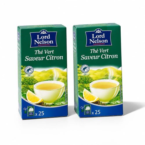 Generic 50 sachets thé vert  saveur citron. Lord Nelson.  Import France