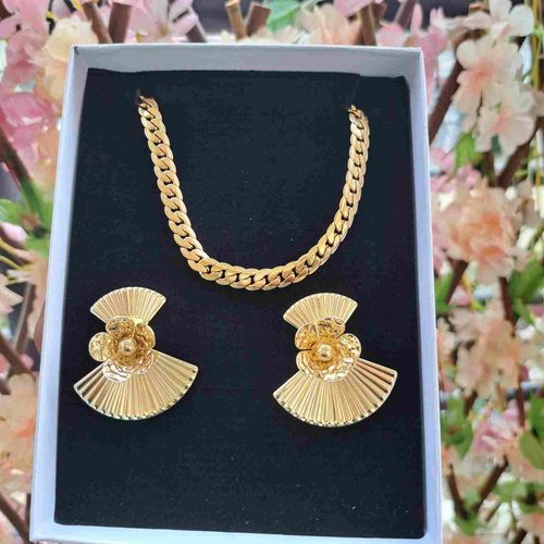 product_image_name-Fashion-Bijoutique Ensemble fleure bijoux femme cadeau Fête des mères St Valentin cadeau de Noël mariage baptêmes cadeau anniversaire mode chaîne femme boucle d'oreille -2