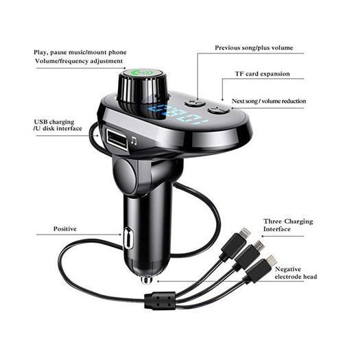 product_image_name-Generic-Bluetooth Kit Transmetteur Sans Fil Pour Voiture Q15 - Noir-4