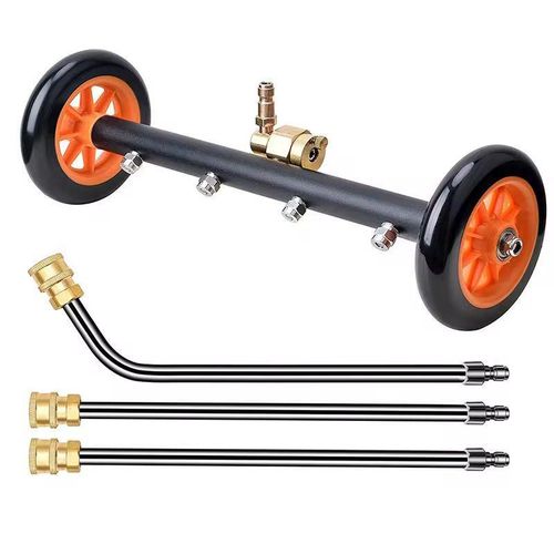 product_image_name-Garden-Nettoyeur haute pression 2 en 1 pour le nettoyage du châssis de voiture - 16 nettoyeurs en laiton en acier inoxydable incurvé à 45° - 2 tiges droites - Raccord rapide 0,25 - Eau froide / chaude-2