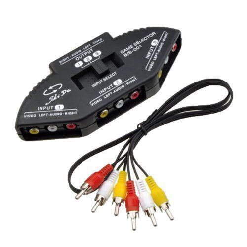 Generic Boitier AV - 3 En 1 Composite RCA AV Audio Video + Cable AV- Noir