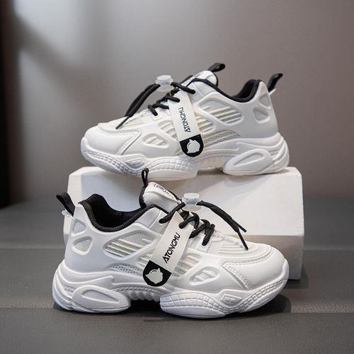 product_image_name-AIDAILU-Baskets garçon Chaussures enfants décontractées Semelle souple en maille pour la course - Mixte - Blanc-8