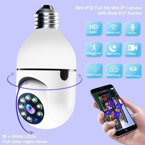 Generic Caméra Panoramique à Suivi Automatique, Ampoule Sans Fil, Wifi,  Caméra IP PTZ, Vue à Distance, Surveillance De Sécurité, HD, 1080P, 360° -  Prix pas cher