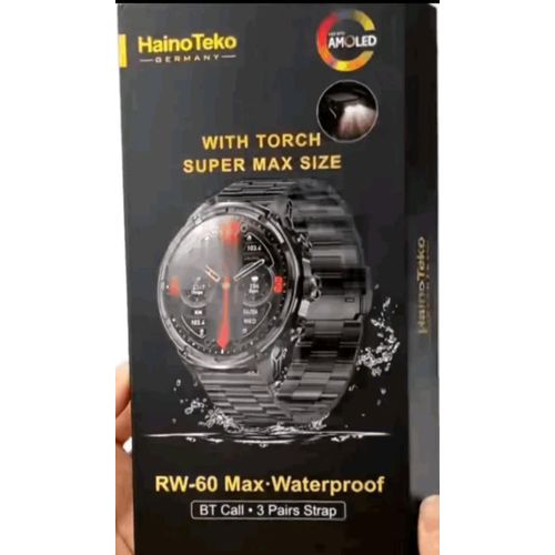 product_image_name-Haino Teko-Montre connectée RW 60 max - écran amoled - appel bluetooth et lampe torche intégrée -6
