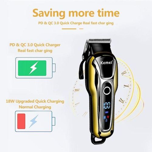 product_image_name-Generic-Tondeuse HD Electrique Rechargeable Cheveux Et Barbe - Pour Hommes Et Enfants-4