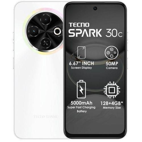 product_image_name-Tecno-.TECNO SPARK 30C - 6,67" - 128GO ROM - (4+4)GO RAM - 2 SIM - 50 Mpx - 5000 MAH- blanc-1