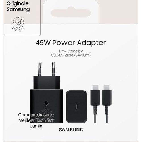 Generic Chargeur original compatible a Samsung USB-C ( charge rapide 45W )-NOIR
