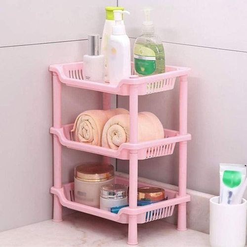 product_image_name-Generic-Super Mini Étagère De Rangement En Plastique à Trois Niveaux En Forme De Carré Et Triangulaire-1