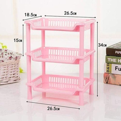 product_image_name-Generic-Super Mini Étagère De Rangement En Plastique à Trois Niveaux En Forme De Carré Et Triangulaire-5