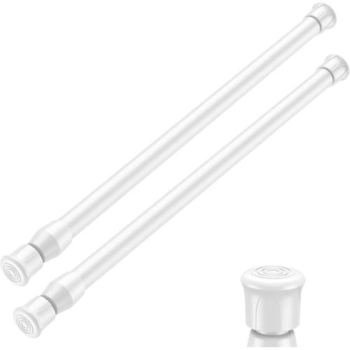 Generic 2 Tringle à rideau extensible -blanc + 4 supports muraux autocollants - image 2