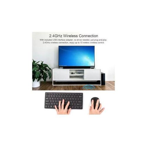 product_image_name-Generic-Ensemble De Clavier Et Souris Sans Fil, Portable, Bureau, Chlor2.4 G, 78 Touches, KM901-2