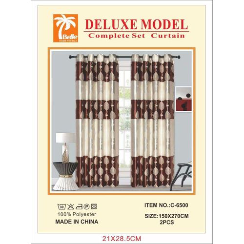 product_image_name-Belle-Rideaux de salon/chambre à couche 2pieces-marron-beige-1