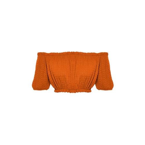 product_image_name-Trendyol-Chemisier Court En Maille Orange À Col Cache-Cœur Carmen TWOSS22BZ1421-7