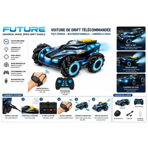 Generic Voiture RC – Contrôle par Télécommande & Bracelet Gestuel - image 2