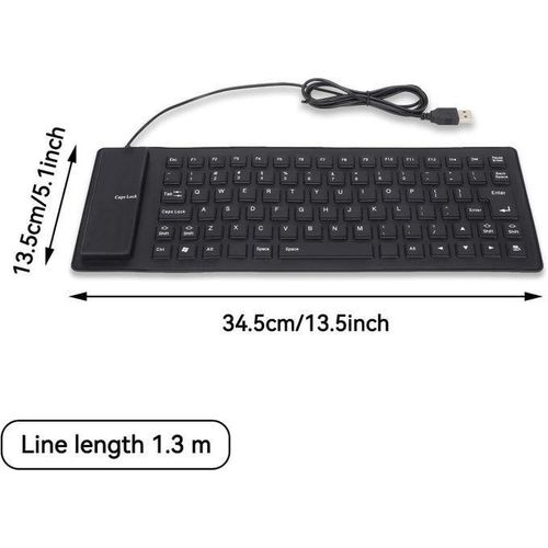 Generic Chic Claviers D'ordinateur Flexible à Fil USB BG - image 5