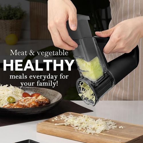 Generic Hachoir et Râpe à Légumes Électrique Portable avec 4 Lames Interchangeables