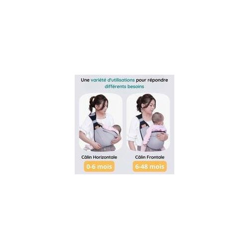 product_image_name-Easygo Baby-Porte bebe économique pour nouveau né, écharpe de portage bebe, multifoncionnel, respirant, réglable - jusqu’a 20kg pour main libre maman et papa - cadeau de naissance - Porte bébé - Marron-2