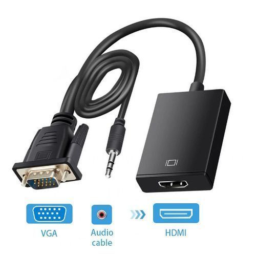 Generic Adaptateur Audio - Video - VGA Vers HDMI - Noir - Prix pas cher