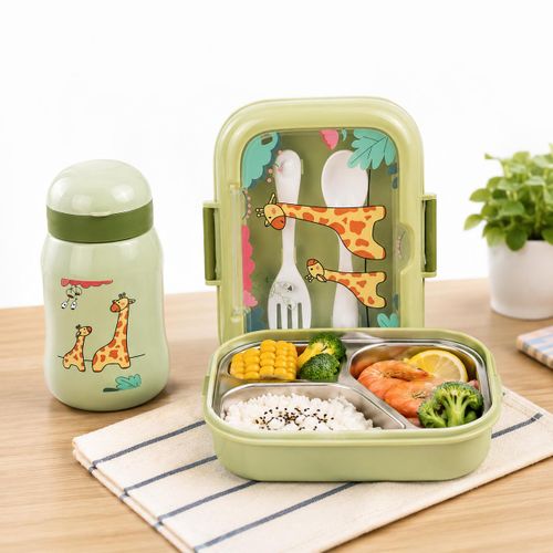 Generic Kit Repas Enfant 2 Pièces – Lunch Box avec Couverts + Gourde - image 4