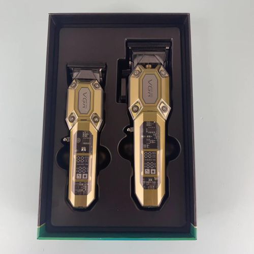 product_image_name-VGR-V-600&900 Tondeuse à cheveux sans fil avec 10 sabots de coupe, rechargeable par USB et dotée d'un écran LED, couleur or-2