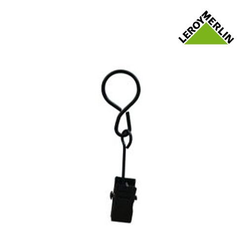 Leroy Merlin 10 Anneaux + Pinces Pour Cable Métal à Rideaux - Diam 34mm -  Noir - Prix pas cher