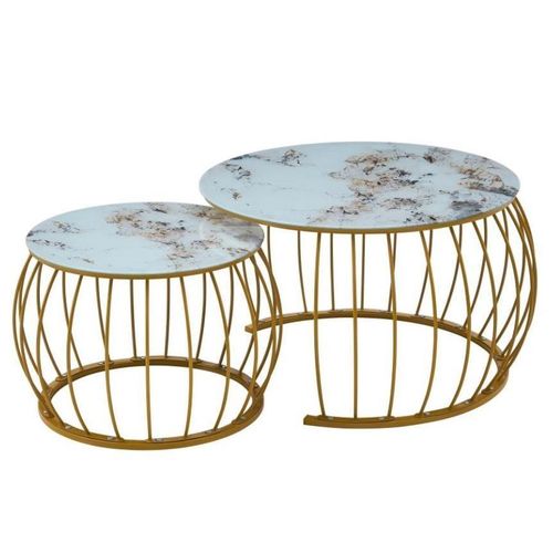 Generic  2 Tables Basses Vitrée, 70cm X 50cm