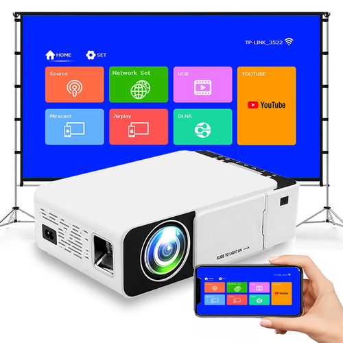 Projecteur vidéo CRENOVA avec Android 6.0 OS pour téléphone intelligent  cinéma maison vidéo projecteur Bluetooth WIFI projecteur, ✓ Meilleur prix  au Maroc et ailleurs