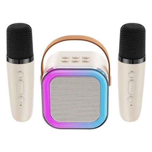 product_image_name-Generic-Mini Système Karaoké Bluetooth avec 2 Micros Sans Fil & LED RGB-1