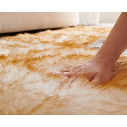 Tapis 65x90 COLDY Imitation fourrure blanc - Tapis salon et